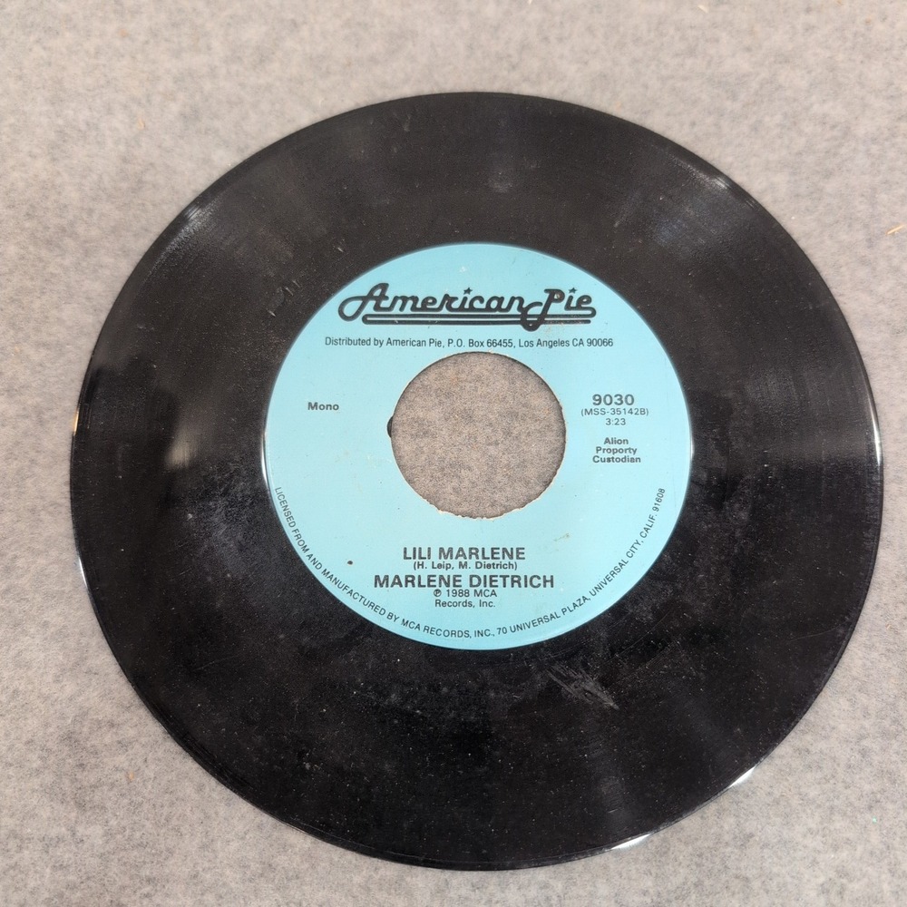 Marlene Dietrich Lili Marlene First Edition Just Dropped In 45 RPM Vinyl 9030 - Picture 2 of 3